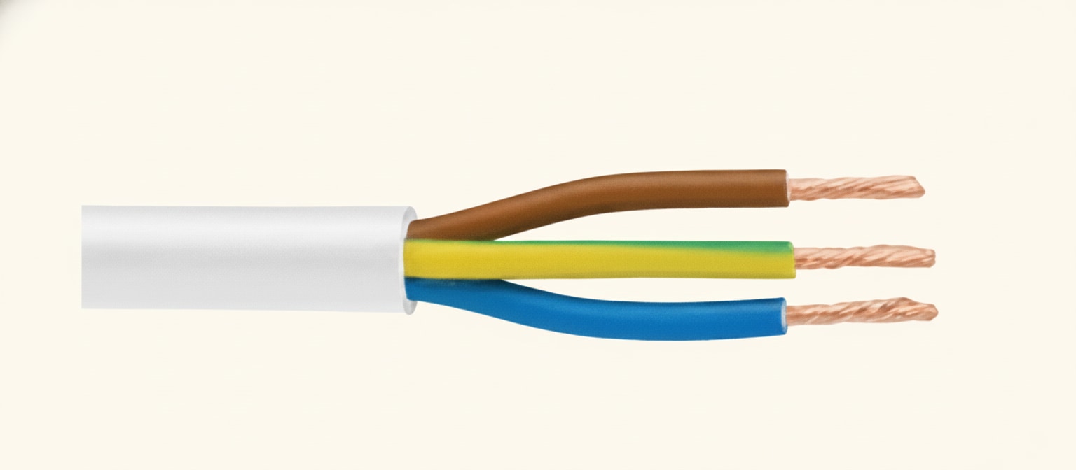 Heat-resisting 3-core flexible cable used for boiler and immersion connections