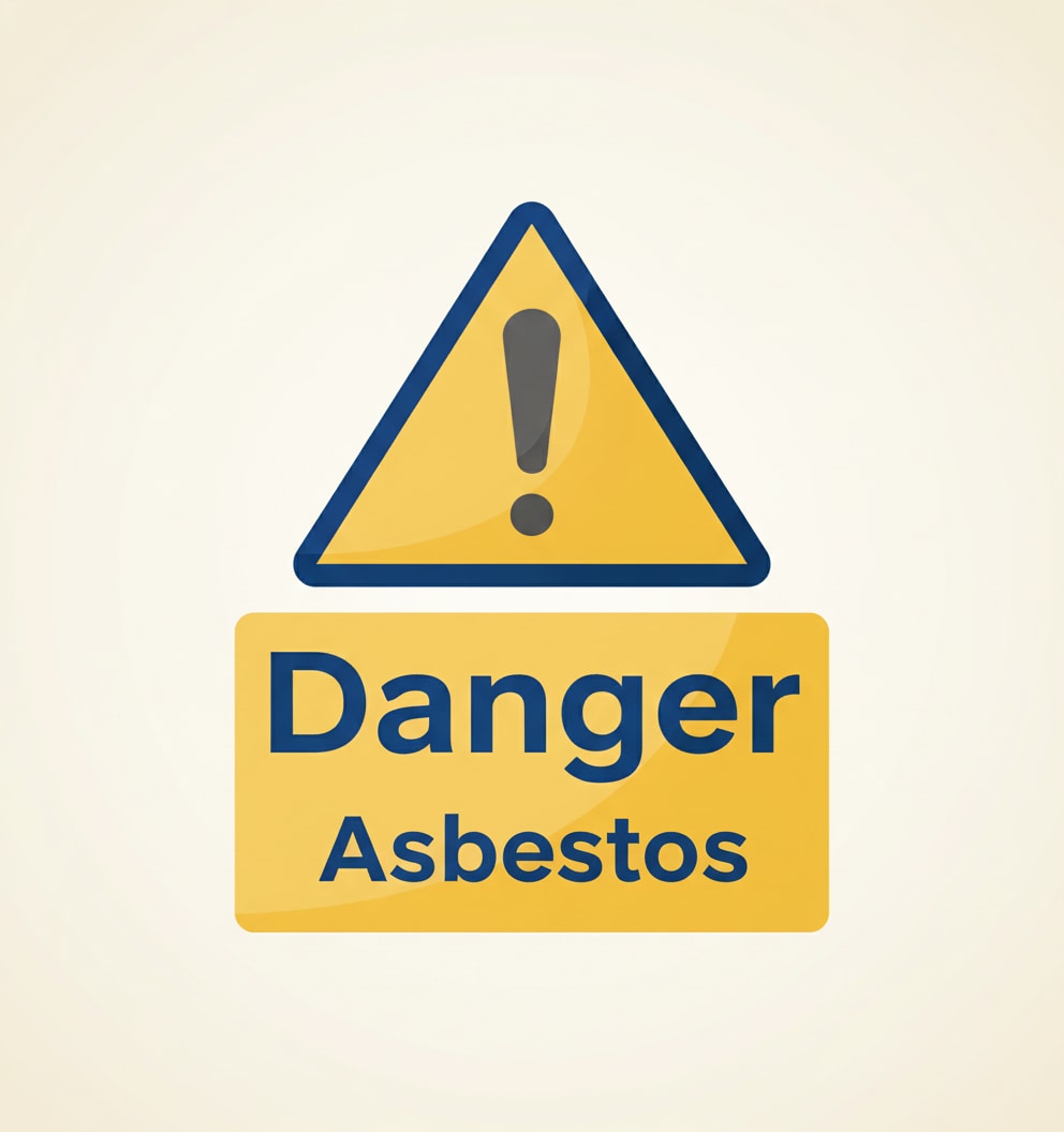 Asbestos warning sign indicating that the area or material contains asbestos