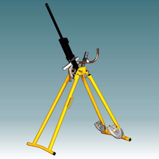 A stand pipe bender on its tripod