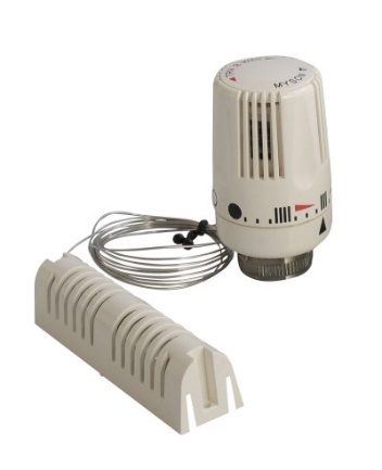 A thermostatic radiator valve head with a remote sensor