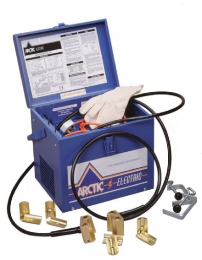 A power flushing machine with its connection fittings