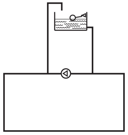 Schematic of an open vented heating circuit