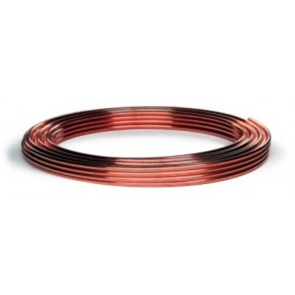 A coil of soft copper microbore tube