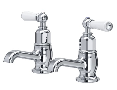 A pair of taps with lever operated ceramic disc cartridges
