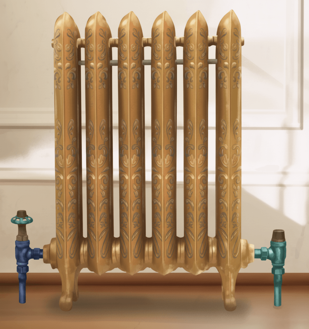A cast iron column radiator