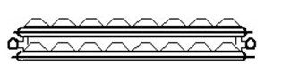 Double panel double convector radiator showing two heat-emitting panels with finned convectors between