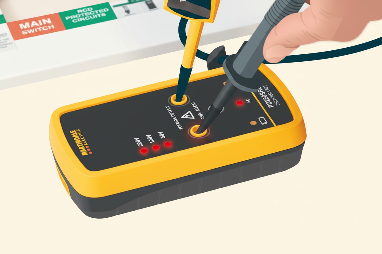 A proving unit used to verify that a voltage indicator is functioning correctly before and after a safe isolation
