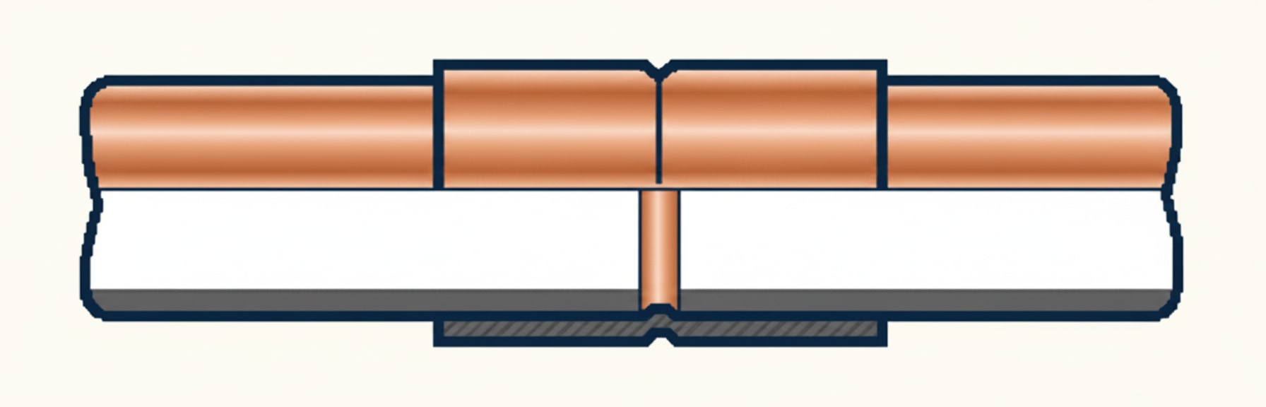 An end-feed capillary fitting requiring solder to be added separately at the joint mouth