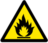 A flammable warning sign