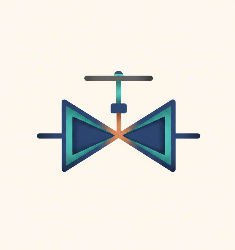 British Standard plumbing drawing symbol for a gate valve