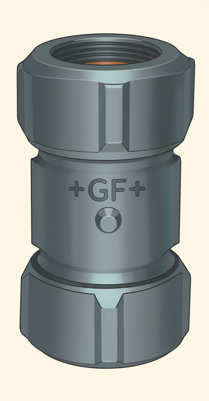 Galvanised compression coupling for low carbon steel pipe, used on industrial water and gas installations