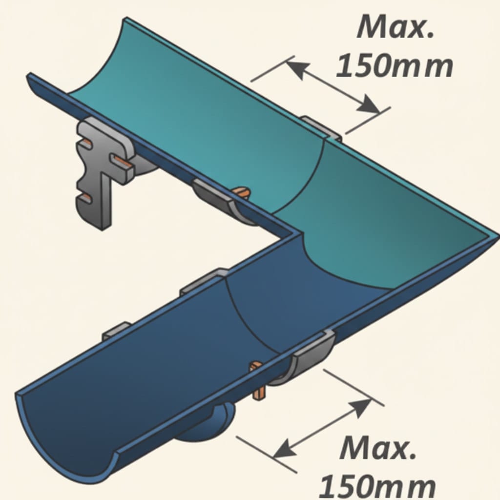 Bracket spacing at a gutter joint