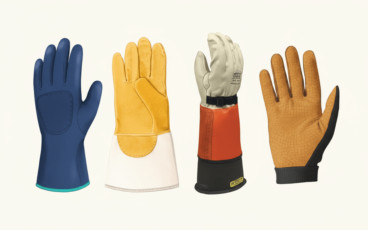 Several types of protective glove