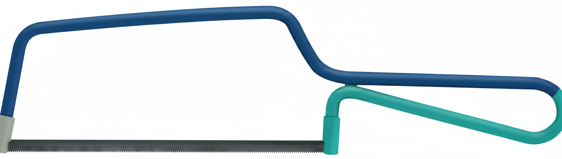 A small-frame junior hacksaw used for cutting smaller pipe, threaded rod and metal trim