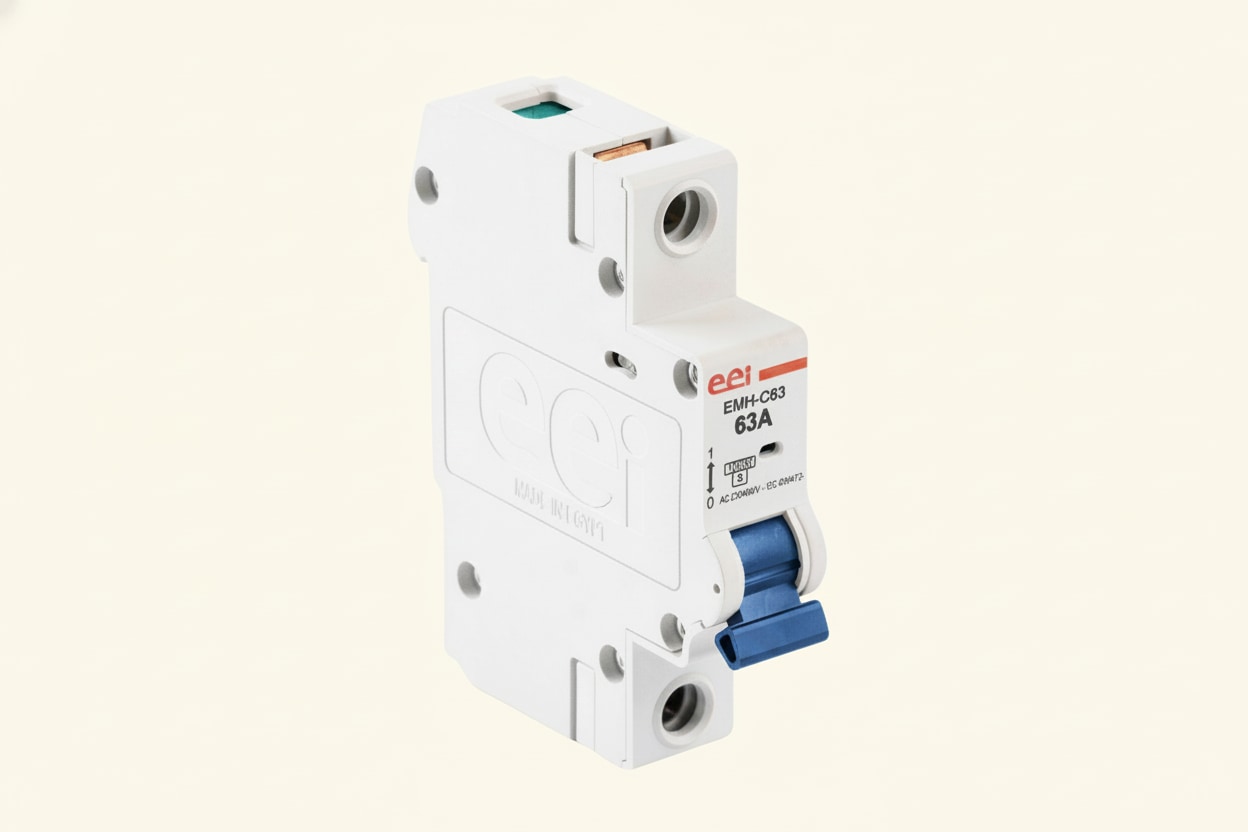 A miniature circuit breaker (MCB) in a consumer unit, the device switched off and locked when isolating a final circuit