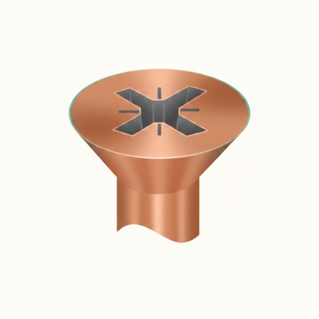 A Pozidriv screw with a four-point cross plus four short additional ribs in the head, designed to resist cam-out