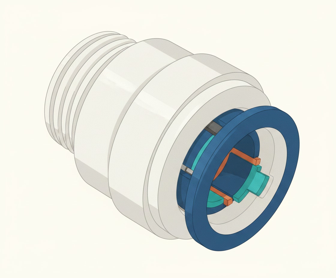A copper stop end used to seal off the end of a pipe run