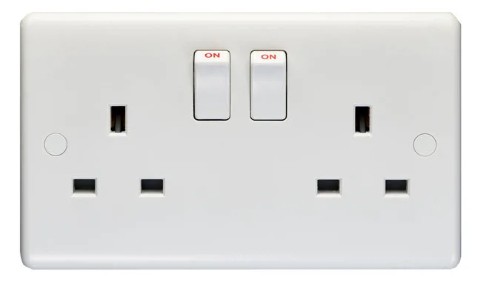 A twin switched socket outlet