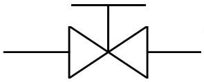 The British Standard drawing symbol for a gate valve