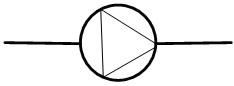 The British Standard drawing symbol for a circulating pump