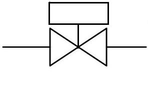 The British Standard drawing symbol for a motorised valve
