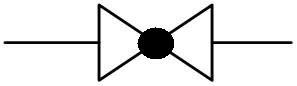 The British Standard drawing symbol for a stop valve