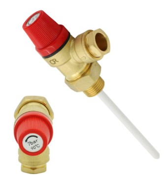 A temperature and pressure relief valve with its probe